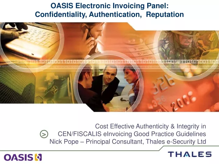 oasis electronic invoicing panel confidentiality