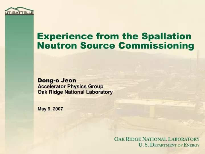 experience from the spallation neutron source