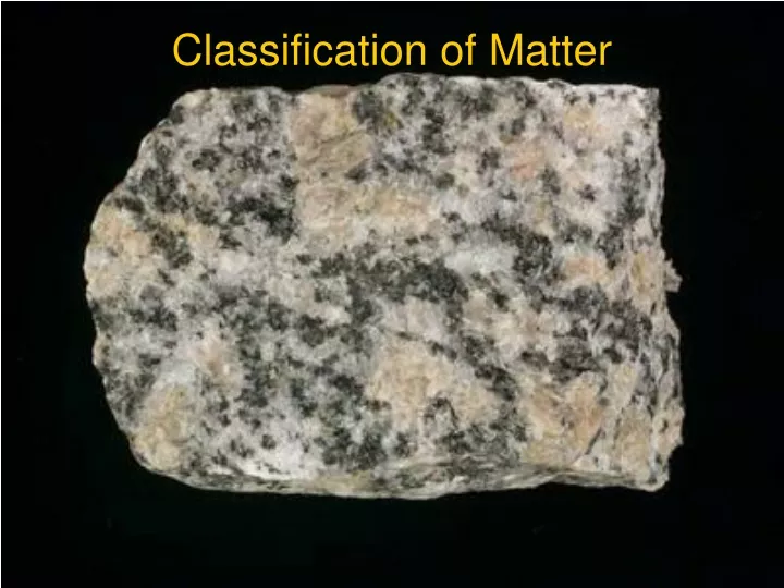 classification of matter