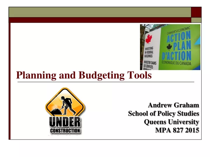 planning and budgeting tools