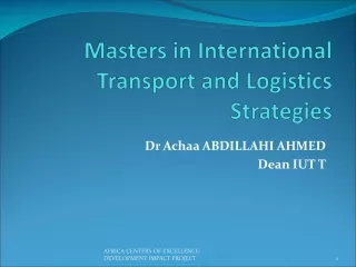 Masters in International Transport and Logistics Strategies