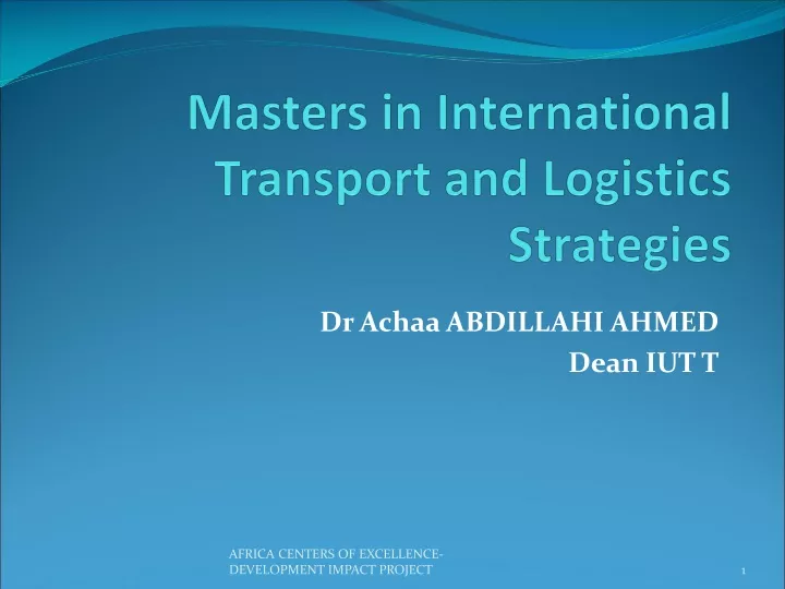 masters in international transport and logistics strategies