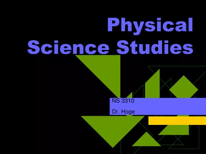 physical science studies