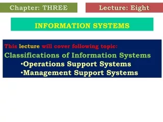 This  lecture  will cover following topic: Classifications of Information Systems