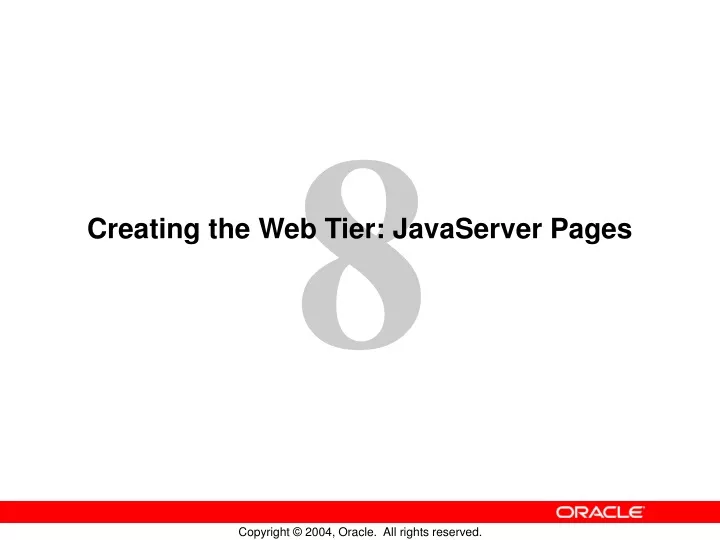creating the web tier javaserver pages