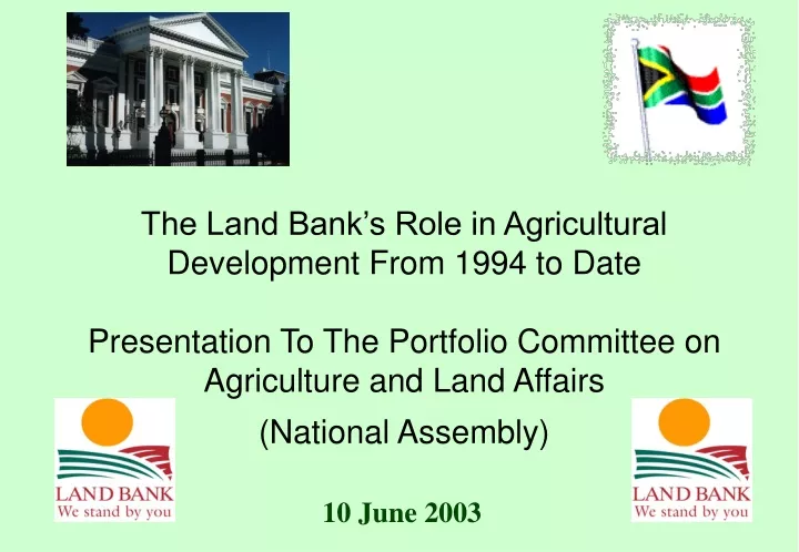 the land bank s role in agricultural development