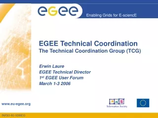 EGEE Technical Coordination The Technical Coordination Group (TCG)