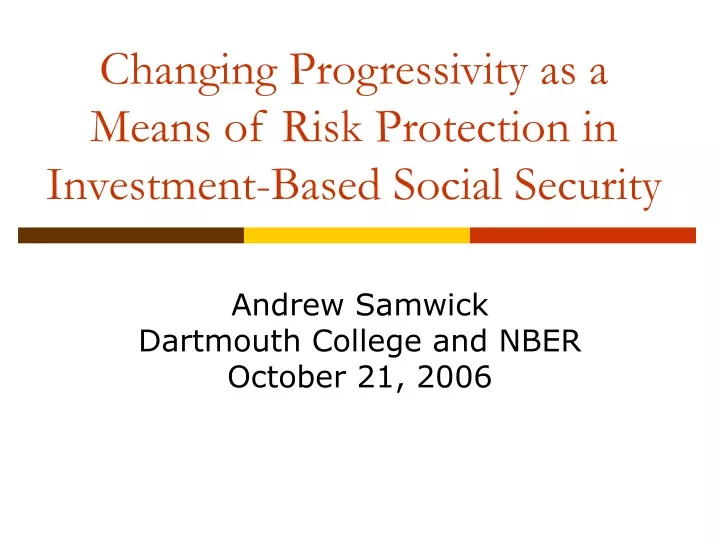 changing progressivity as a means of risk protection in investment based social security