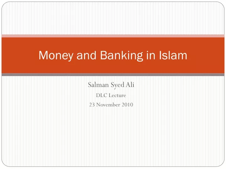 money and banking in islam