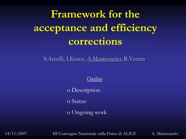 framework for the acceptance and efficiency