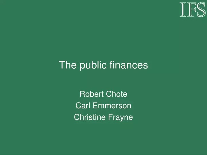 the public finances