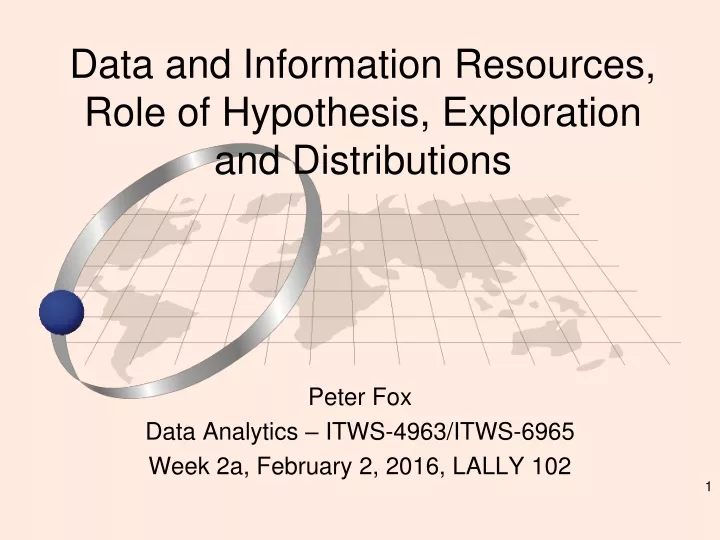 data and information resources role of hypothesis exploration and distributions