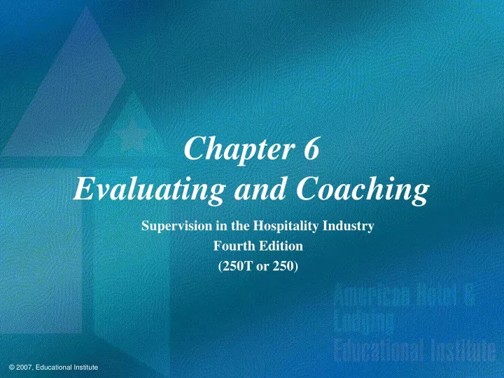 chapter 6 evaluating and coaching