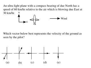 Which vector below best represents the velocity of the ground as seen by the pilot?