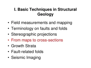 I.  Basic Techniques in Structural Geology
