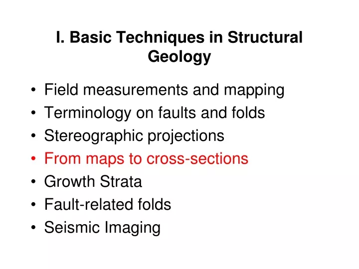 i basic techniques in structural geology