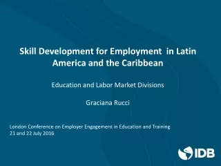 Skill Development for Employment  in Latin America and the Caribbean