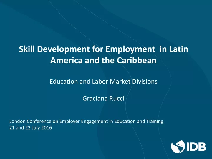 skill development for employment in latin america