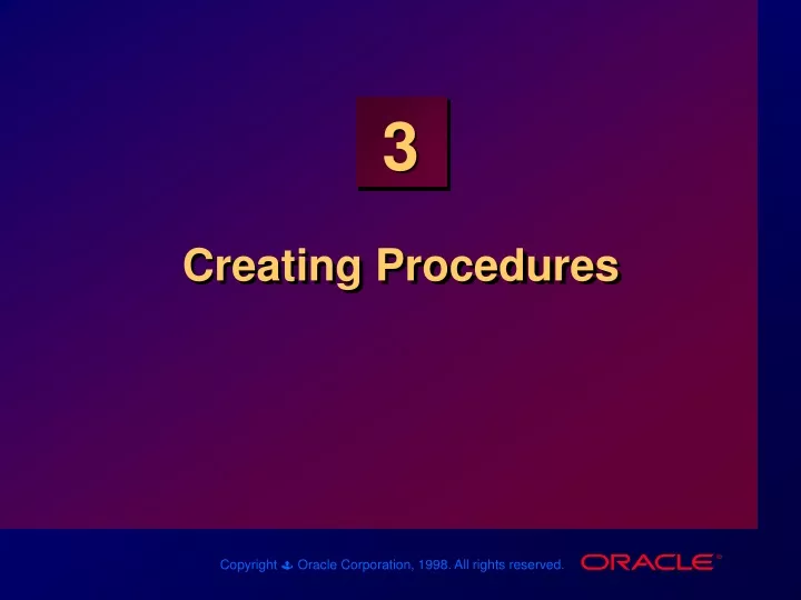 creating procedures