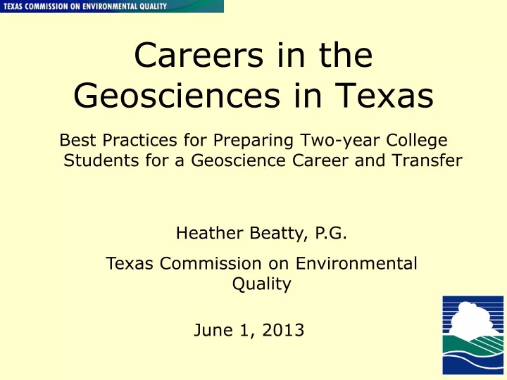 careers in the geosciences in texas