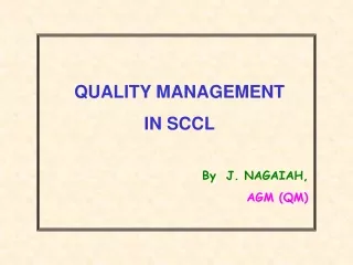 QUALITY MANAGEMENT IN SCCL By  J. NAGAIAH, AGM (QM)