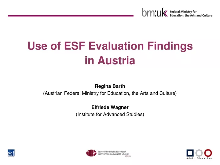 use of esf evaluation findings in austria regina