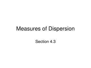 Measures of Dispersion