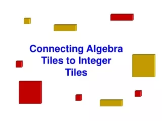 Connecting Algebra Tiles to Integer Tiles