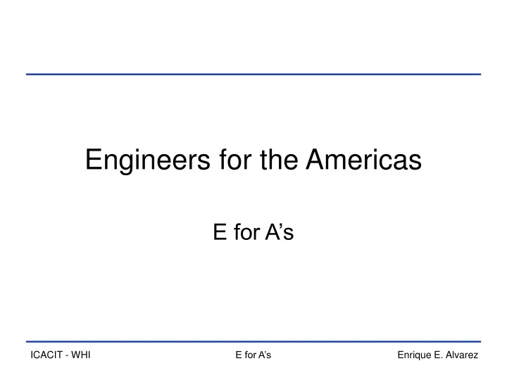 engineers for the americas