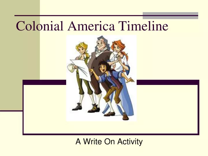 colonial america timeline