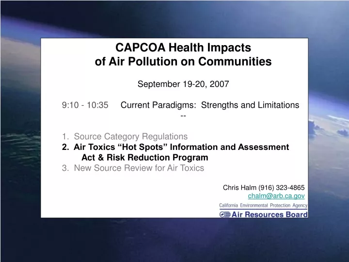 capcoa health impacts of air pollution