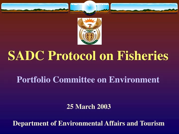 sadc protocol on fisheries portfolio committee