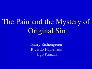 The Pain and the Mystery of  Original Sin