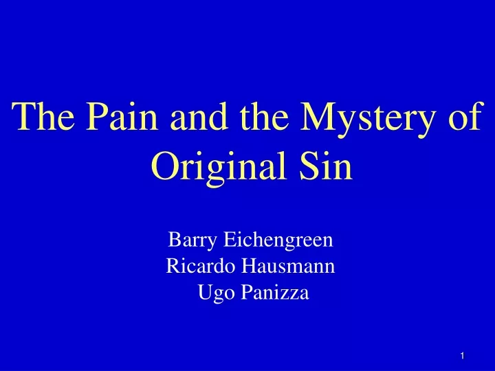 the pain and the mystery of original sin