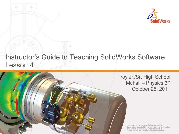 instructor s guide to teaching solidworks software lesson 4