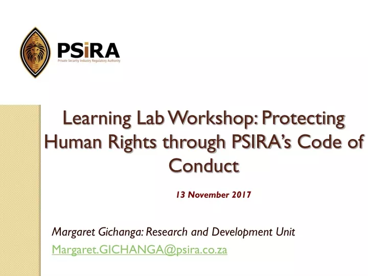learning lab workshop protecting human rights through psira s code of conduct