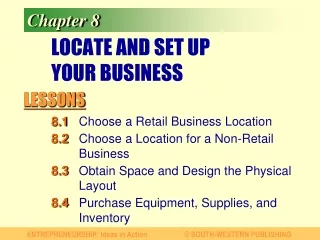 LOCATE AND SET UP  YOUR BUSINESS