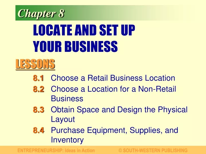 locate and set up your business