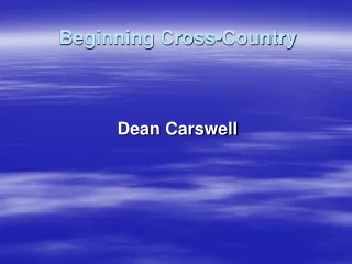 Beginning Cross-Country