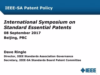 IEEE-SA Patent Policy