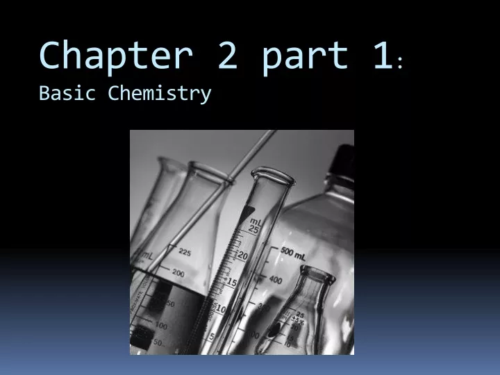 chapter 2 part 1 basic chemistry