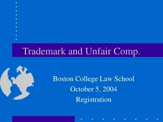 Trademark and Unfair Comp.