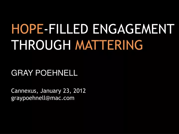 hope filled engagement through mattering gray