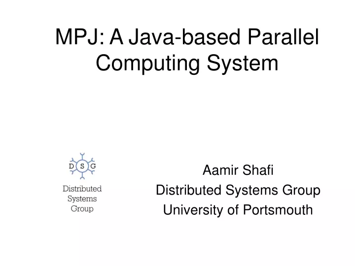 mpj a java based parallel computing system