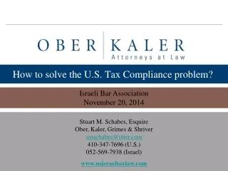 How to solve the U.S. Tax Compliance problem?