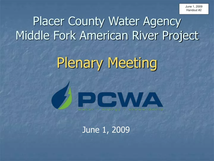 placer county water agency middle fork american river project plenary meeting