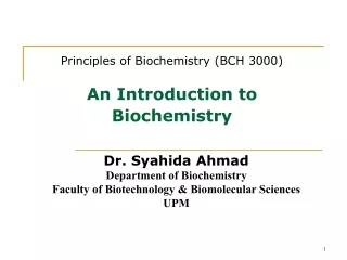 An Introduction to Biochemistry