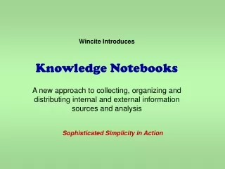 Wincite Introduces Knowledge Notebooks