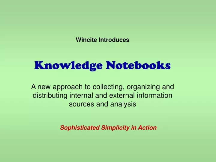 wincite introduces knowledge notebooks