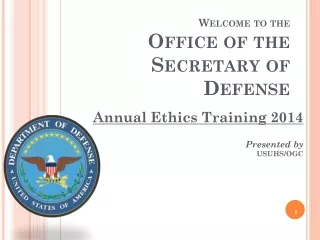Welcome to the Office of the Secretary of Defense